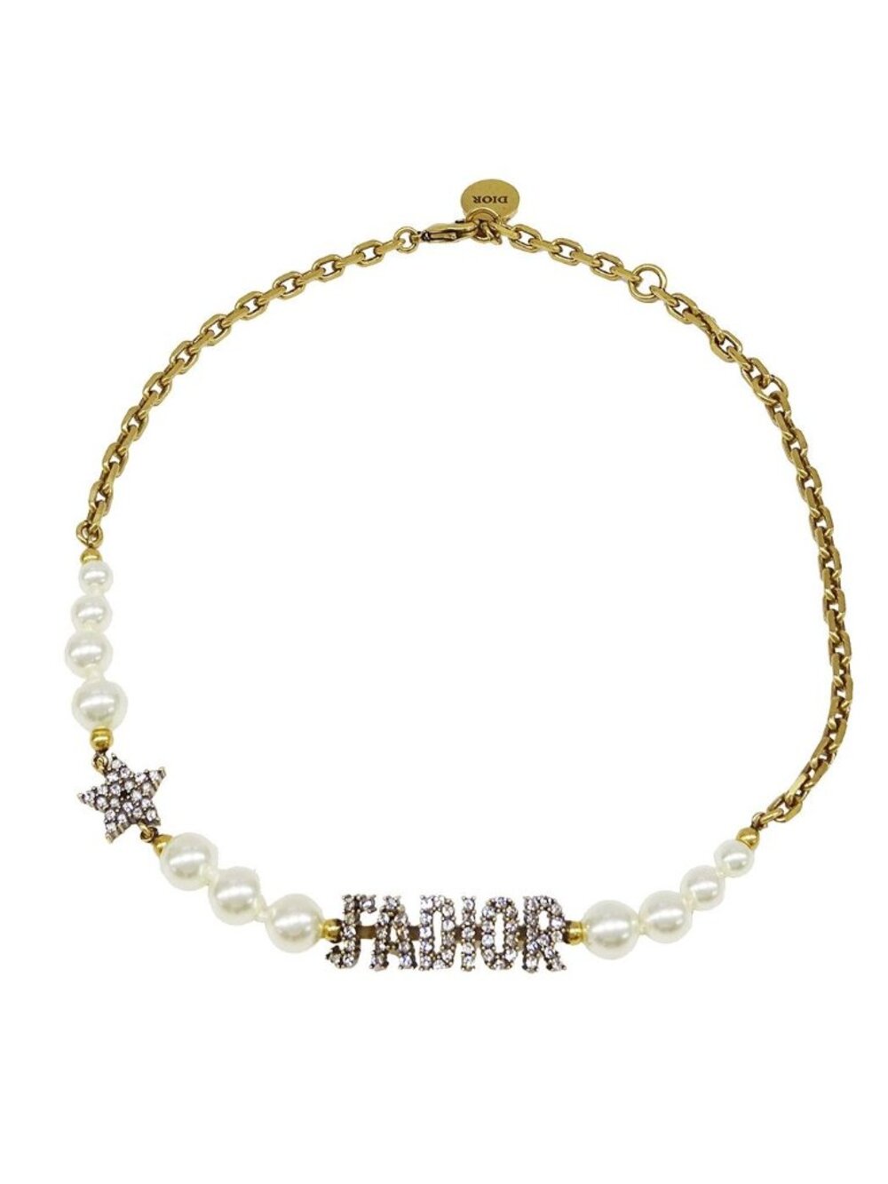 Dior Necklace Faux Pearl Rhinestone J'adior Gold Star Gorgeous - Picture 2 of 8